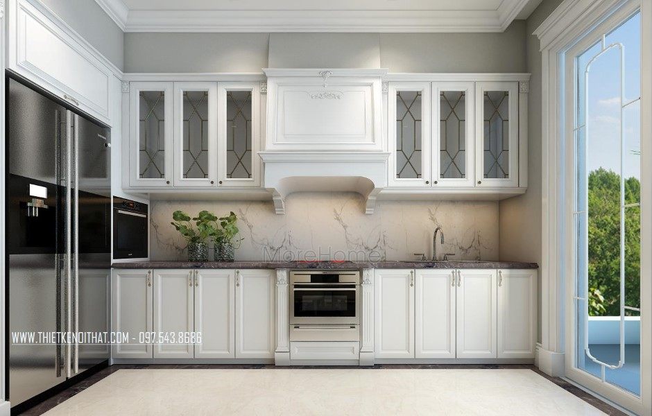 Thiết kế nội thất phòng bếp nhà liên kề tại khu đô thị Văn Quán